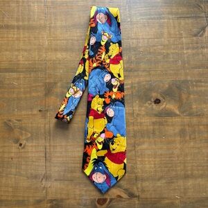VTG 90s Disney Winnie the Pooh & Friends Neck Tie-57"-Eeyore, Piglet, Tigger